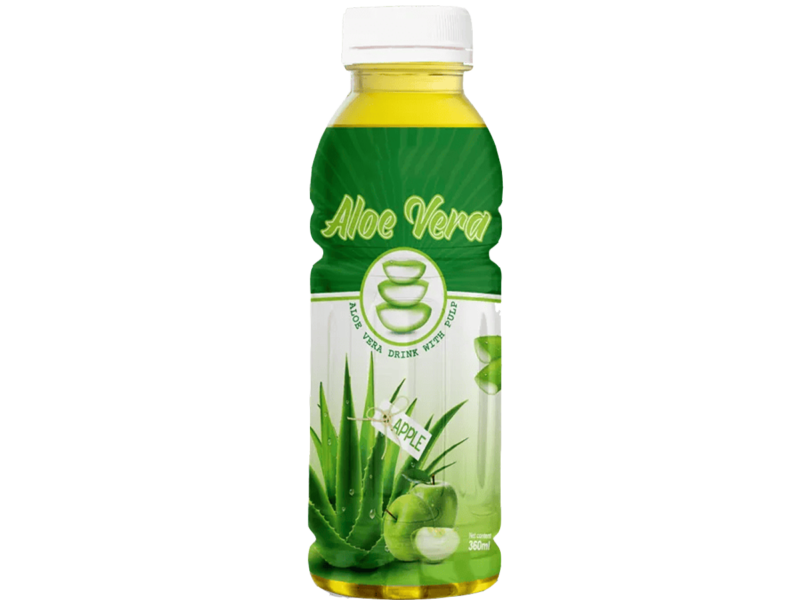 360ml Aloe Vera drink with pulp Green Apple flavor