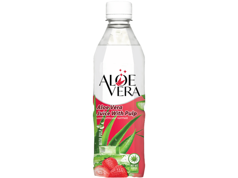 500ml Aloe Vera drink with pulp Strawberry flavor